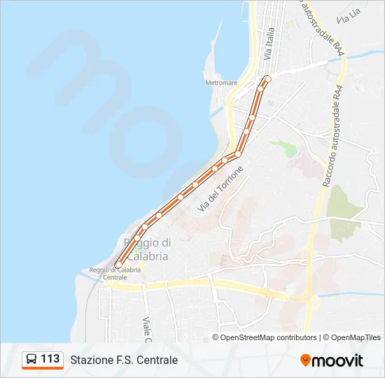 113 Bus Line Map