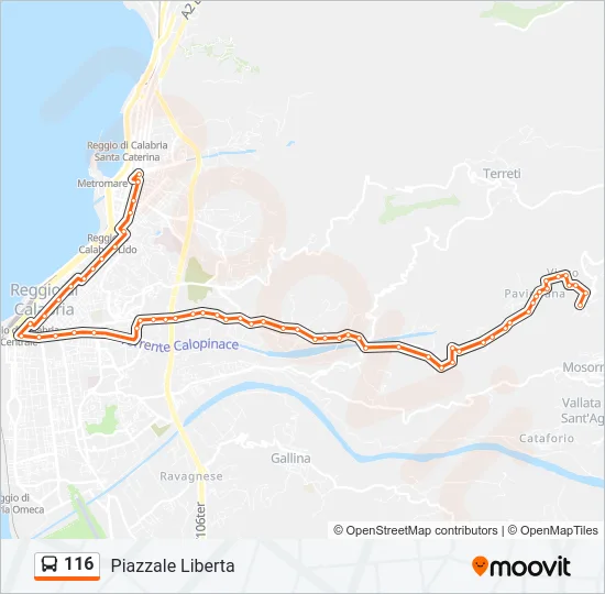 116 Bus Line Map