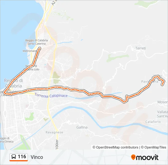 116 Bus Line Map