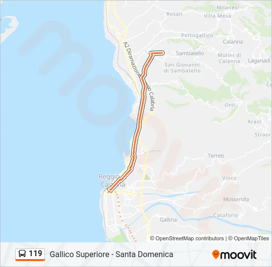 119 Bus Line Map