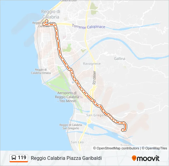 Percorso linea bus 119