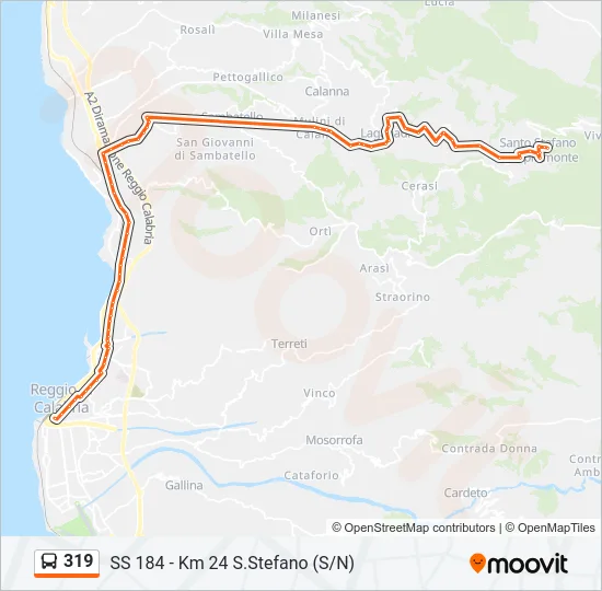 319 Bus Line Map
