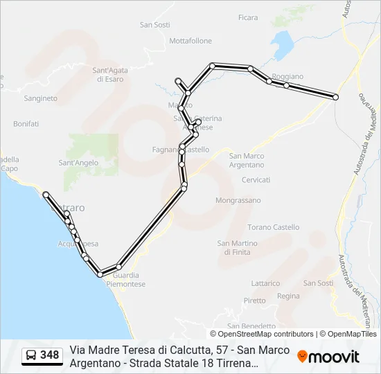 348 Bus Line Map