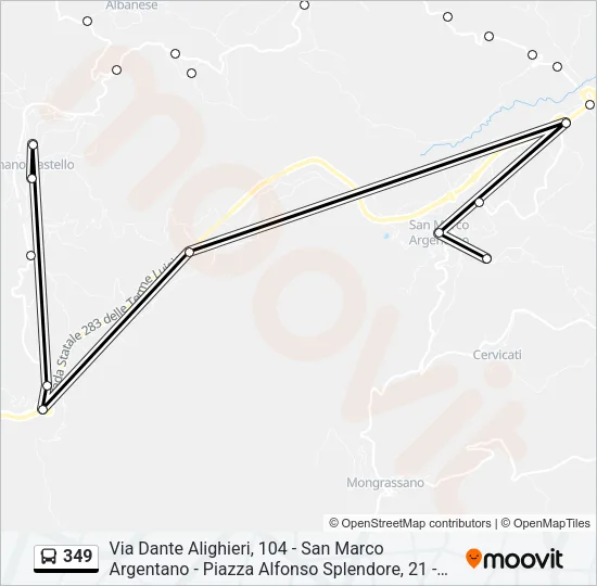349 Bus Line Map