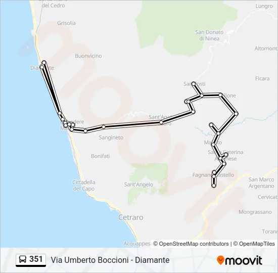351 Bus Line Map