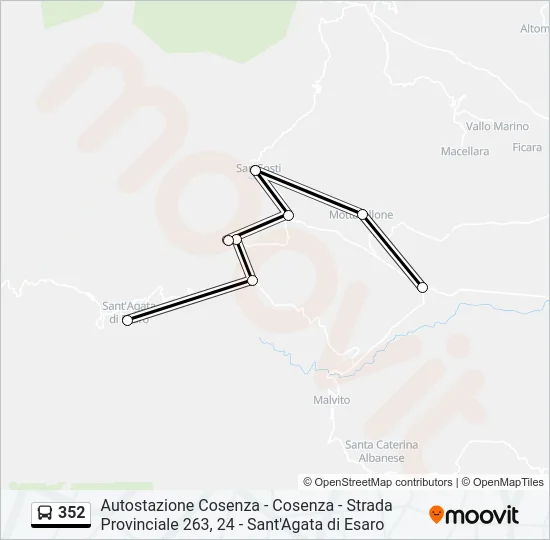 352 Bus Line Map