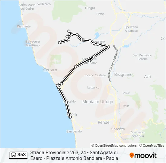 353 Bus Line Map
