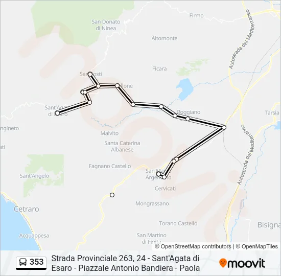 353 Bus Line Map