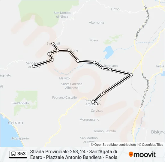 353 Bus Line Map