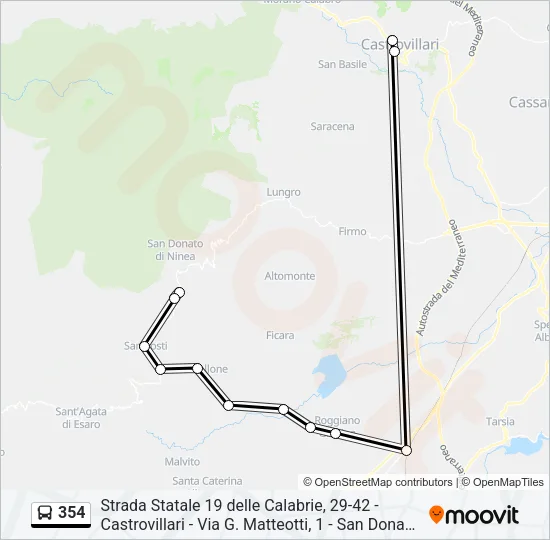 354 Bus Line Map