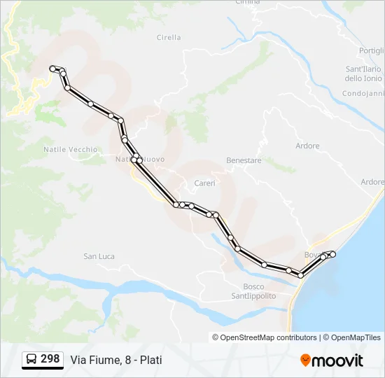 298 Bus Line Map