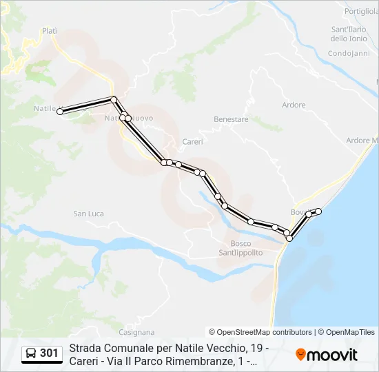 301 Bus Line Map