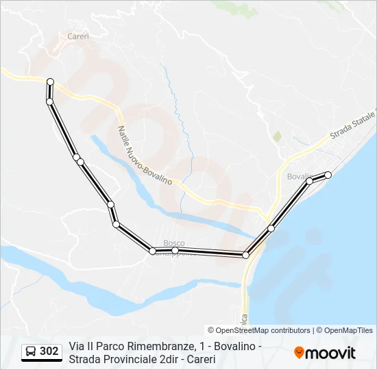 302 Bus Line Map