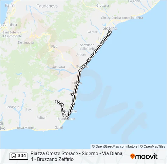 304 Bus Line Map