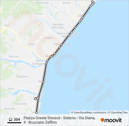 304 Bus Line Map