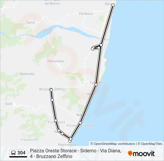 304 Bus Line Map