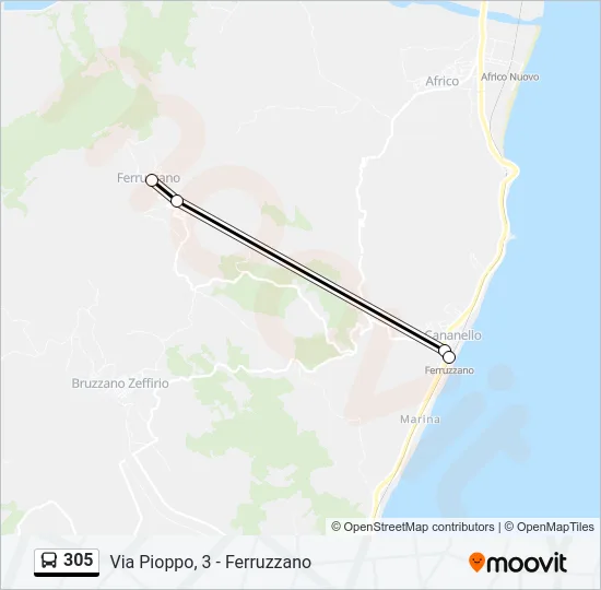 305 Bus Line Map