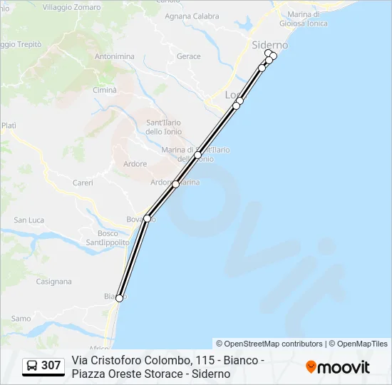 307 Bus Line Map