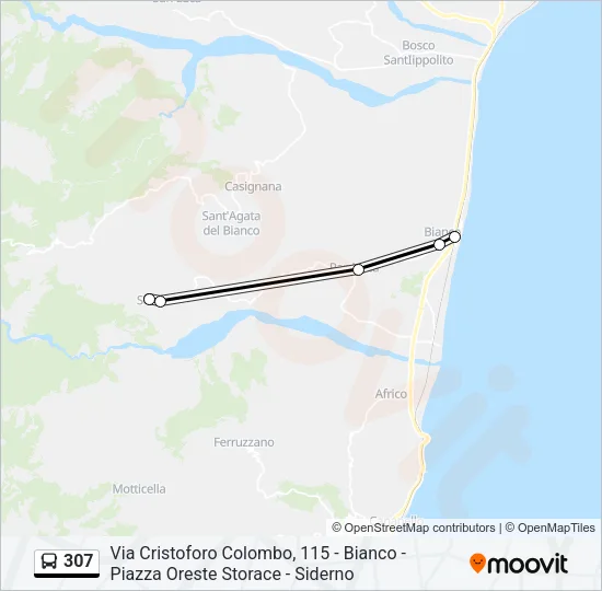 307 Bus Line Map
