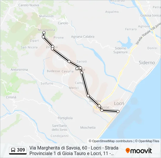 309 Bus Line Map