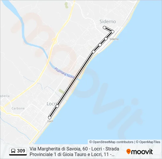 309 Bus Line Map