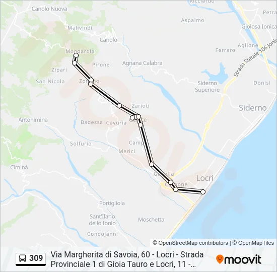 309 Bus Line Map