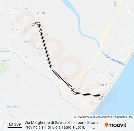 309 Bus Line Map