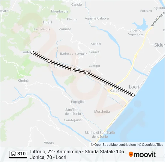 310 Bus Line Map