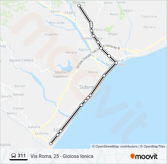 311 Bus Line Map