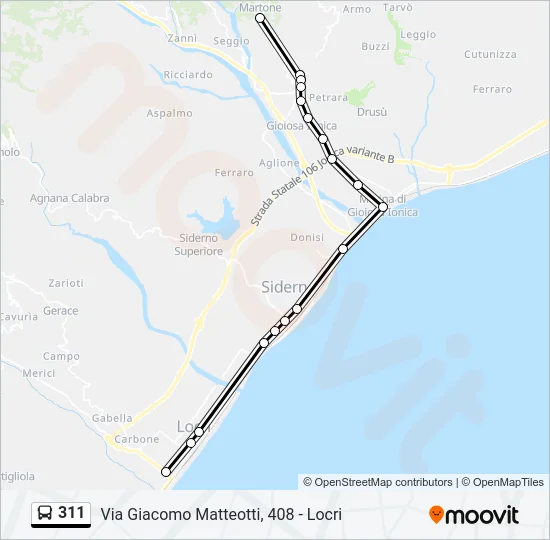 311 Bus Line Map