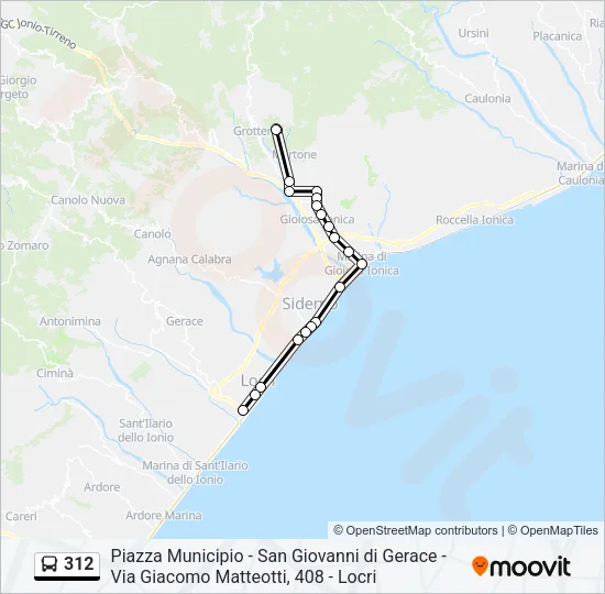 312 Bus Line Map
