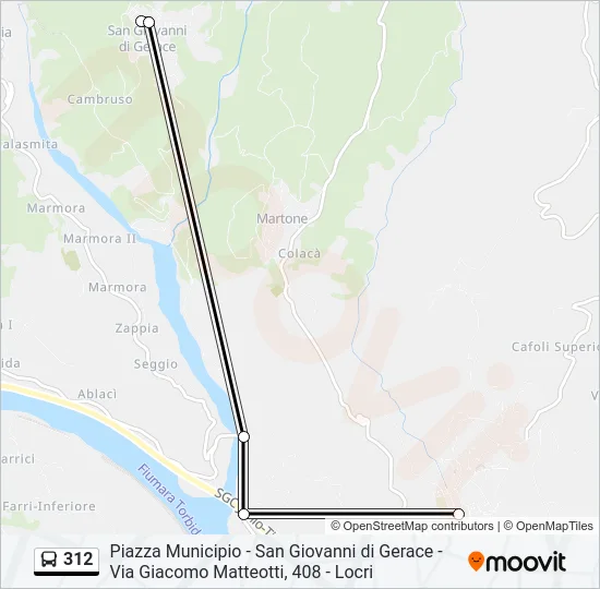 312 Bus Line Map