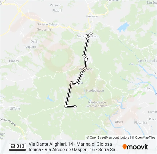 313 Bus Line Map
