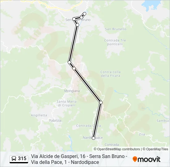 315 Bus Line Map