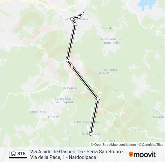 315 Bus Line Map