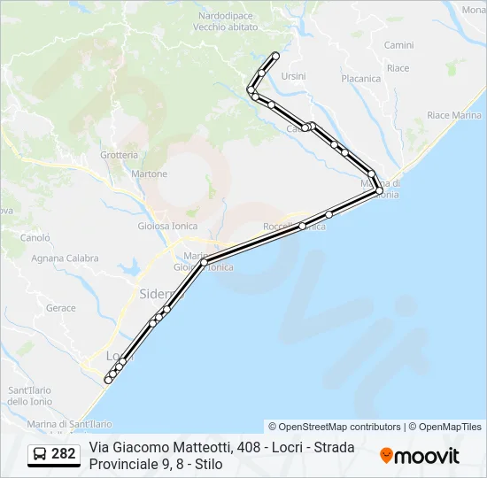 282 Bus Line Map