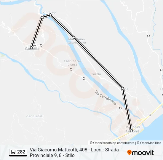 282 Bus Line Map