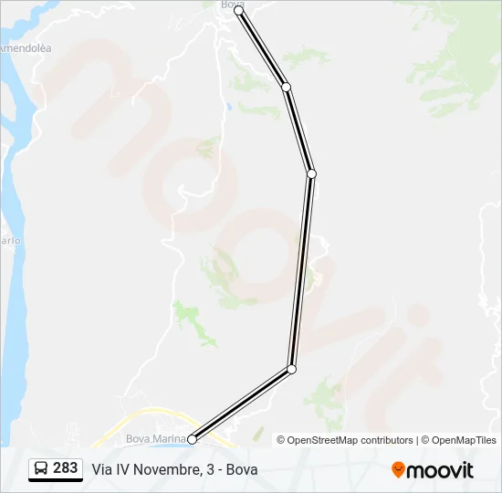 283 Bus Line Map