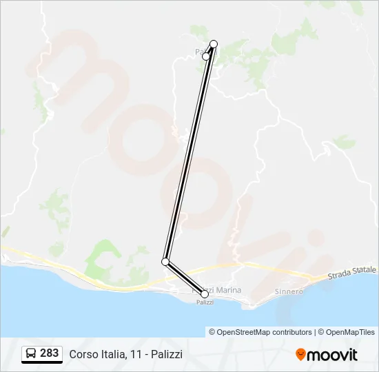 283 Bus Line Map