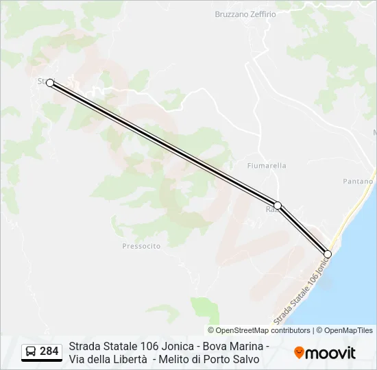 284 Bus Line Map