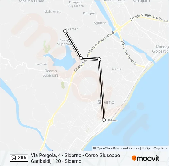 286 Bus Line Map