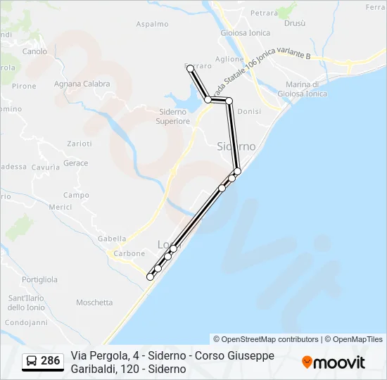 286 Bus Line Map