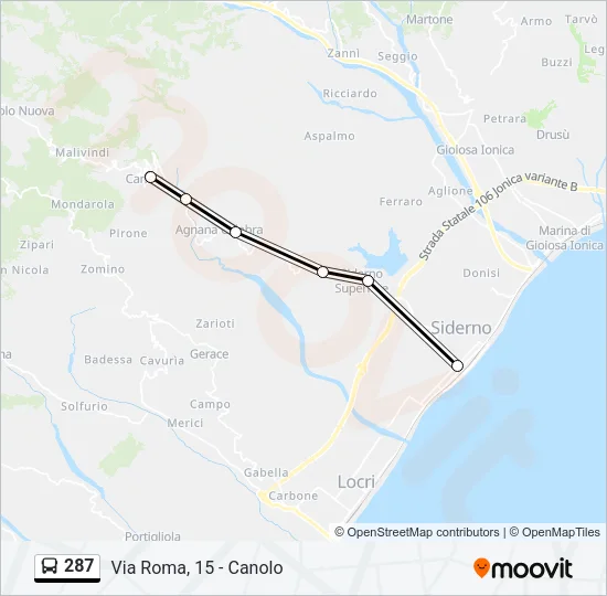 287 Bus Line Map