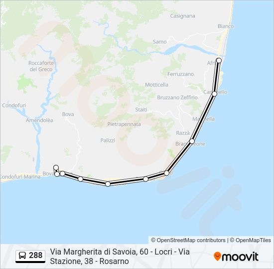 288 Route: Schedules, Stops & Maps - Strada Statale 106 Jonica - Bova ...