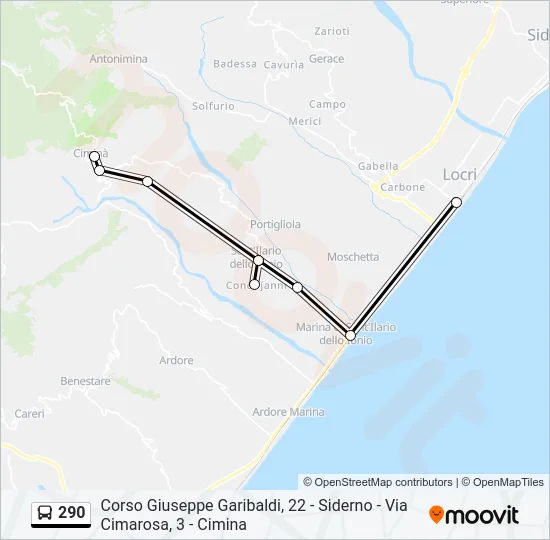 290 Bus Line Map