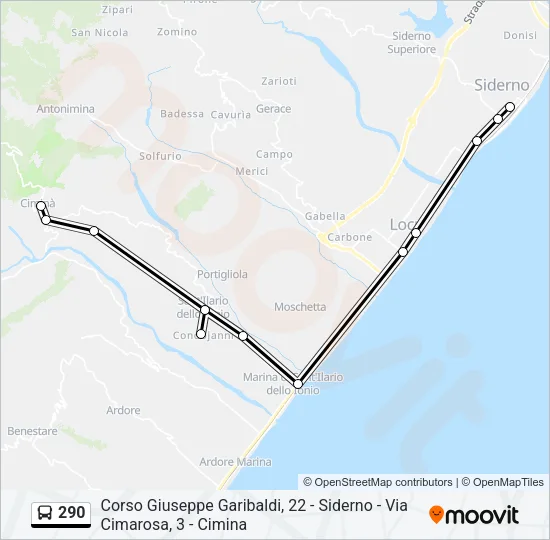 290 Bus Line Map