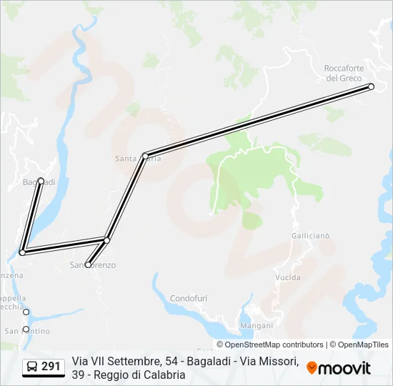 291 Bus Line Map