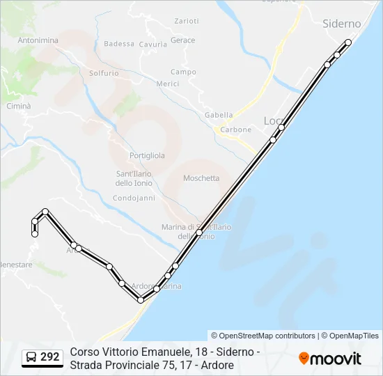 292 Bus Line Map