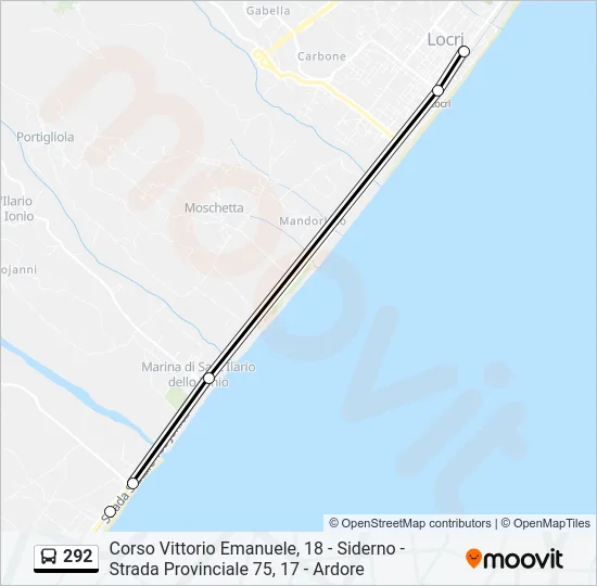 292 Bus Line Map