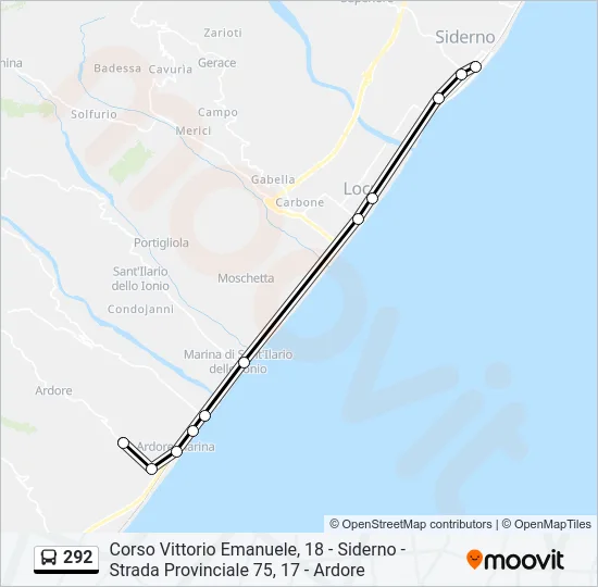 292 Bus Line Map